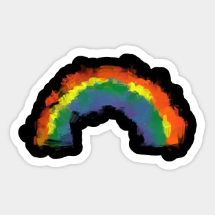 Messy Oil Paint Rainbow Sticker